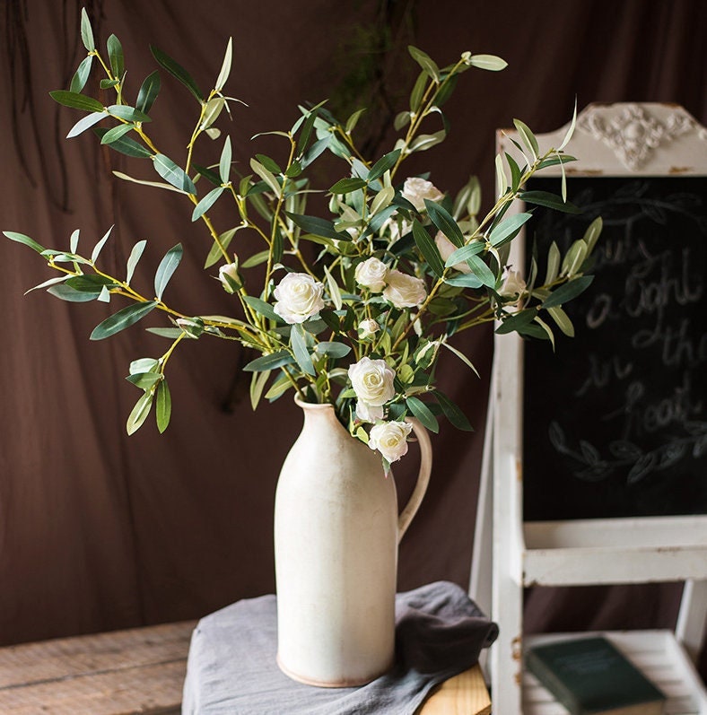 Artificial olive stems/faux olive branch/Decorative olive leaves/olive –  Ikkitreasures