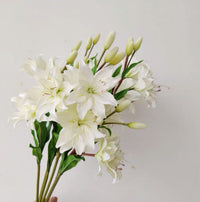 Decorative faux lily flower 24" tall/Silk lily flower decor/Artificial flowers lily/fake lilies/Faux lily/White lily bouquet/lilies