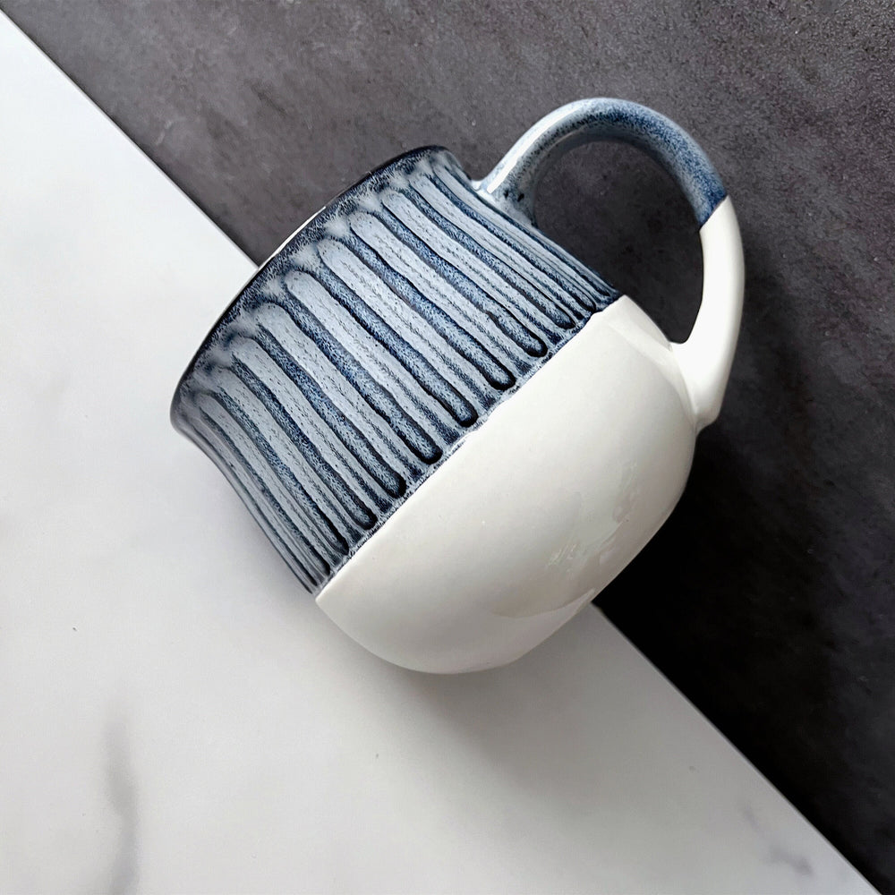 Ceramic coffee mug/Handmade coffee mugs/Blue coffee mug/Large mug/Ceramic mug/Office mug/cute mug/blue white mug