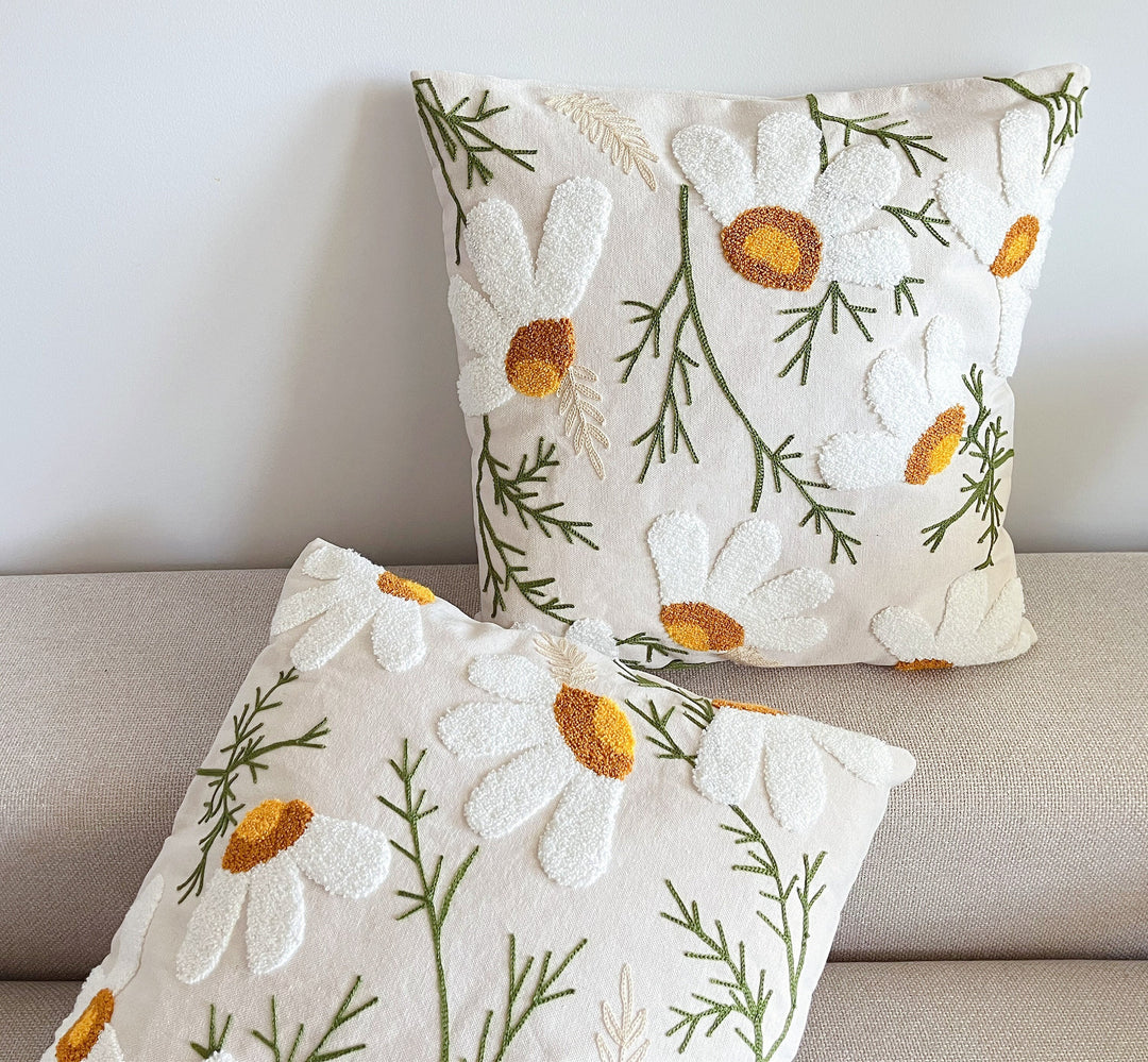 Daisy Flower throw pillow/Cute flower pillow case/Floral pillow covers/Decorative floral pillow case/Spring throw pillow cover/Spring decor